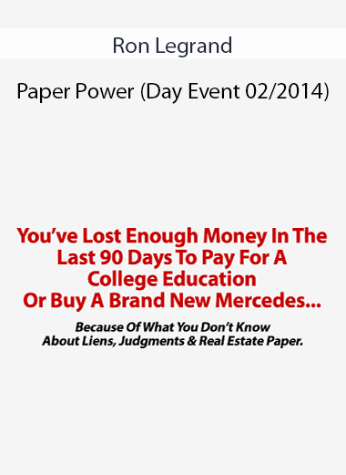 Ron Legrand - Paper Power (Day Event 02/2014)